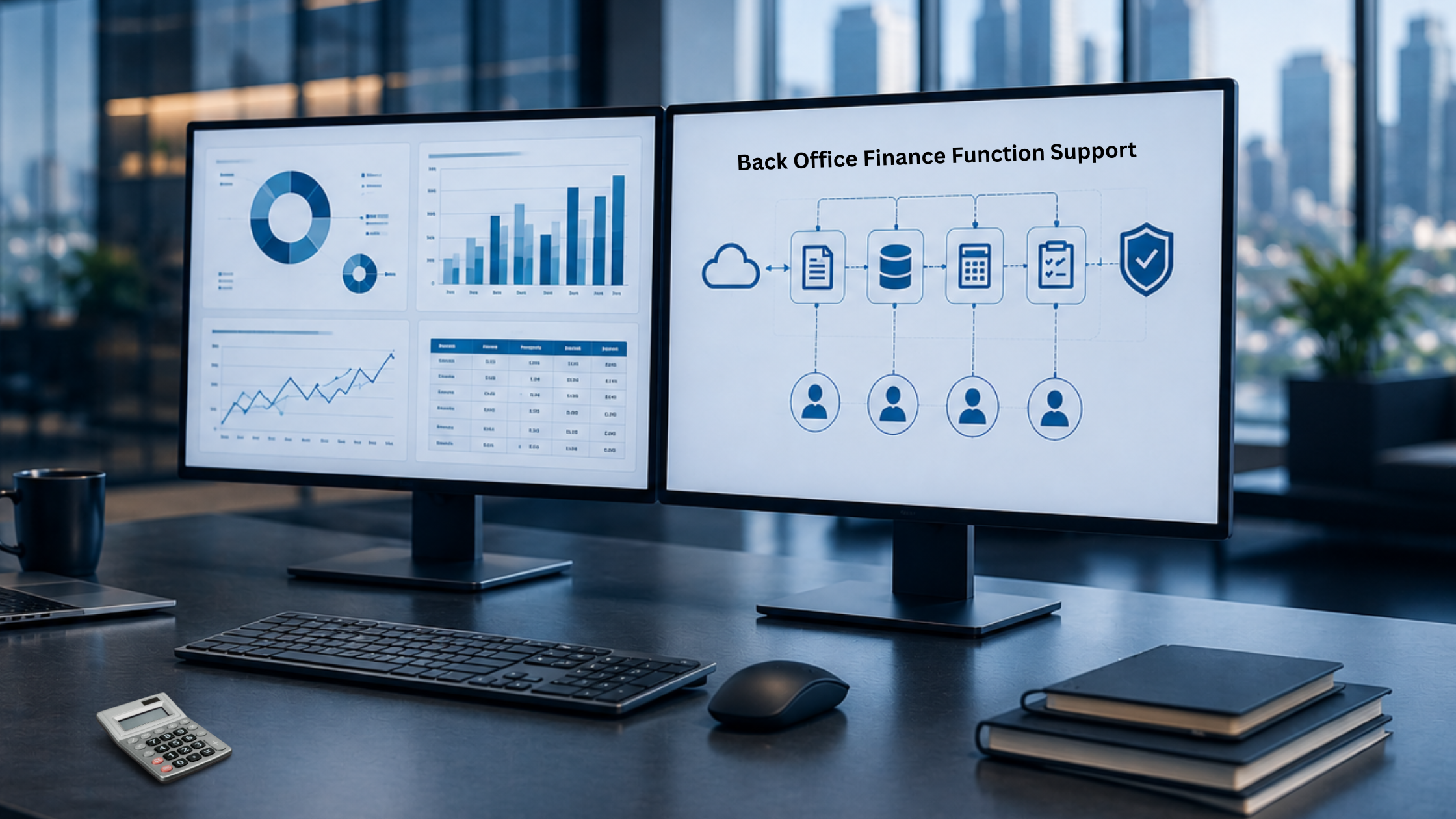 Back Office Finance Function Support - Professional accounting team working together